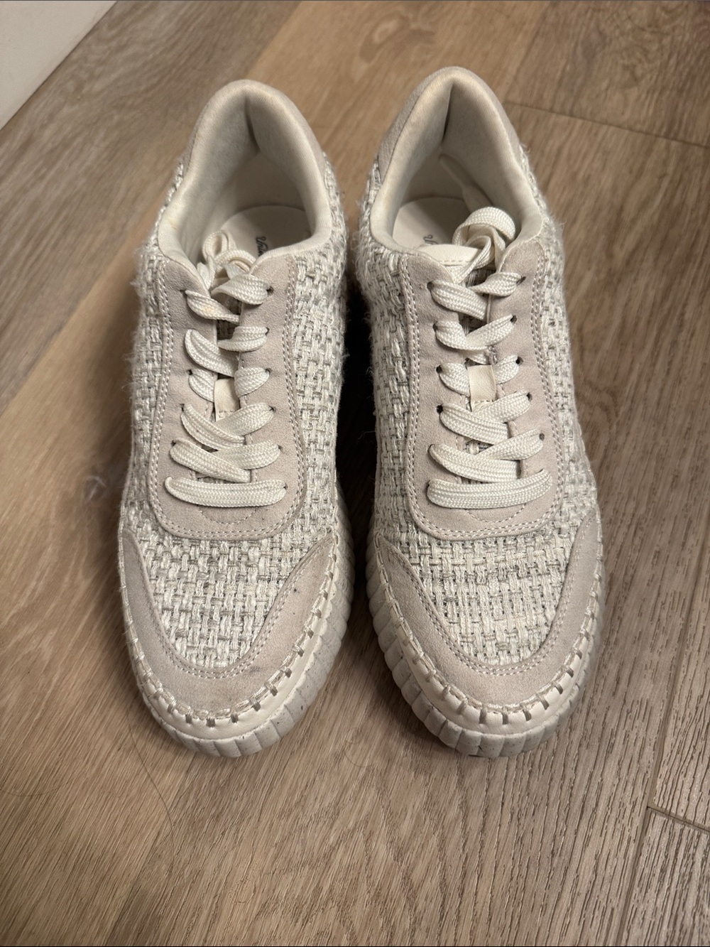 Universal Thread Neutral Woven Lace-Up Sneakers